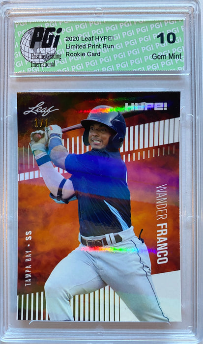 Wander Franco 2020 Leaf HYPE! #56A White Shimmer 1/1 Rookie Card PGI 10