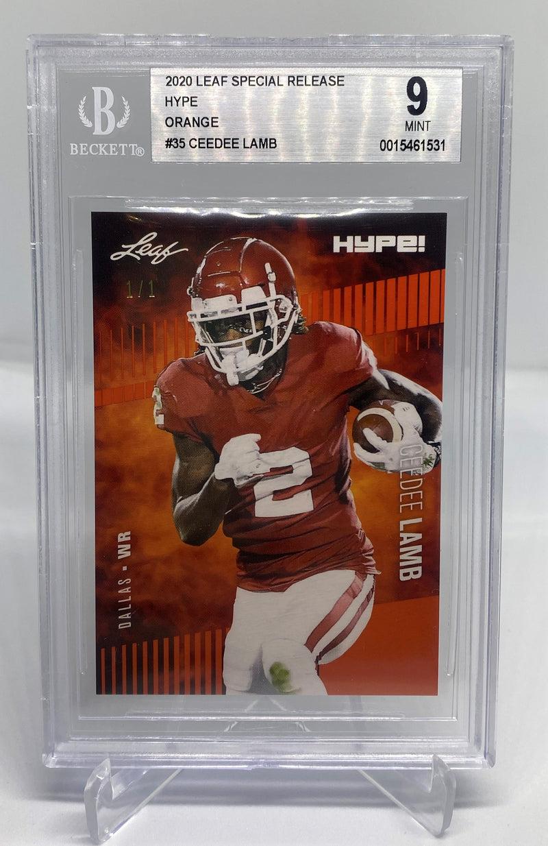 BGS 9 Ceedee Lamb 2020 Leaf HYPE #35 Rookie Card Masterpiece Orange 1 of 1