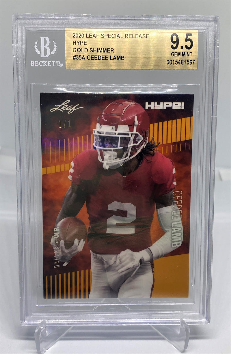 BGS 9.5 Ceedee Lamb 2020 Leaf HYPE #35A Rookie Card Gold Shimmer 1 of 1