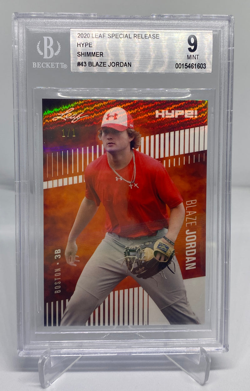 BGS 9 Blaze Jordan 2020 Leaf HYPE #43 Rookie Card White Shimmer 1 of 1