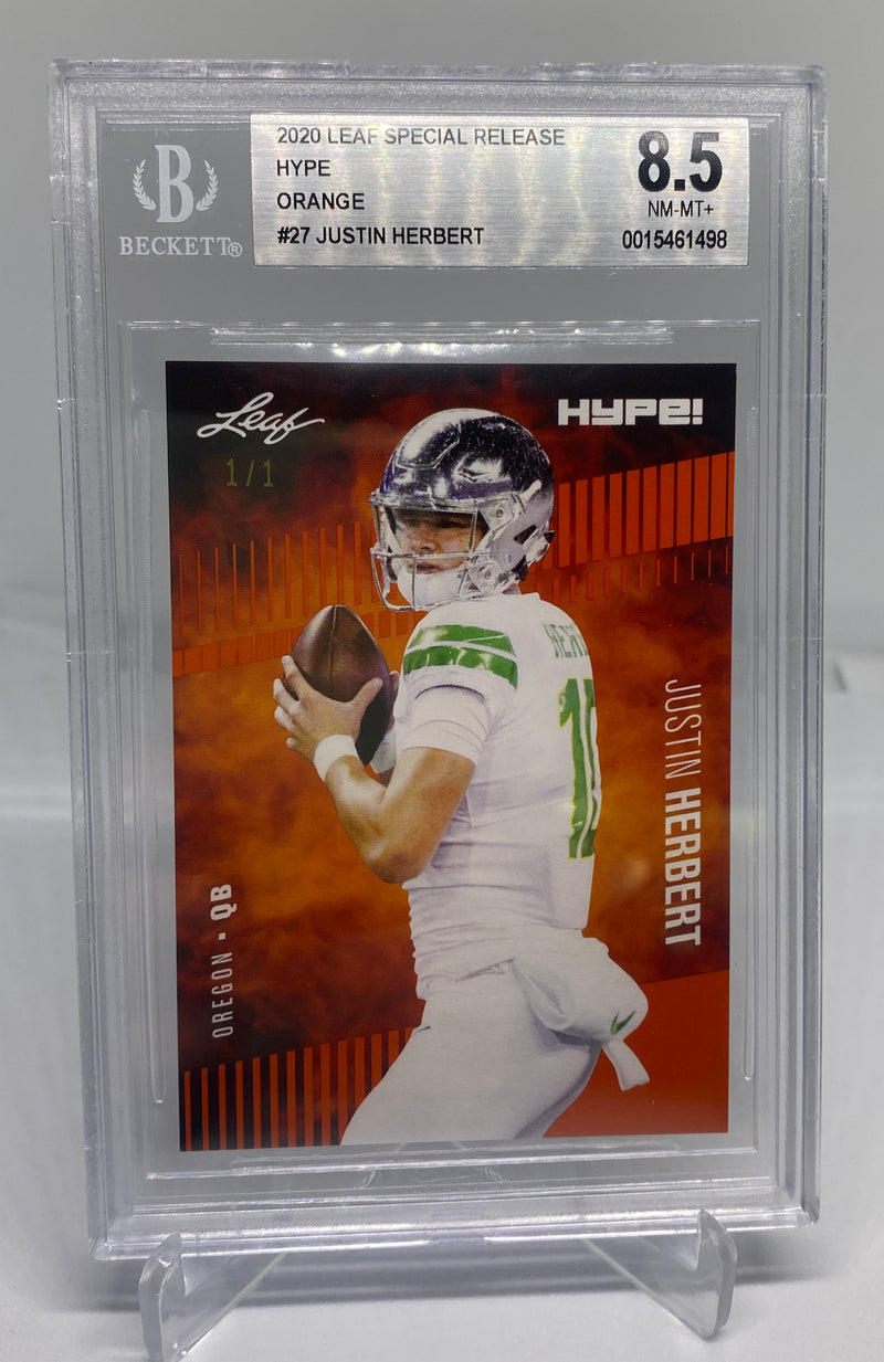 BGS 8.5 Justin Herbert 2020 Leaf HYPE #27 Rookie Card Masterpiece 1 of 1
