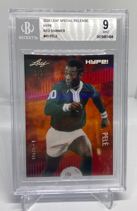 BGS 9 Pele 2020 Leaf HYPE! #45 Rare Trading Card Red Shimmer 1 of 1