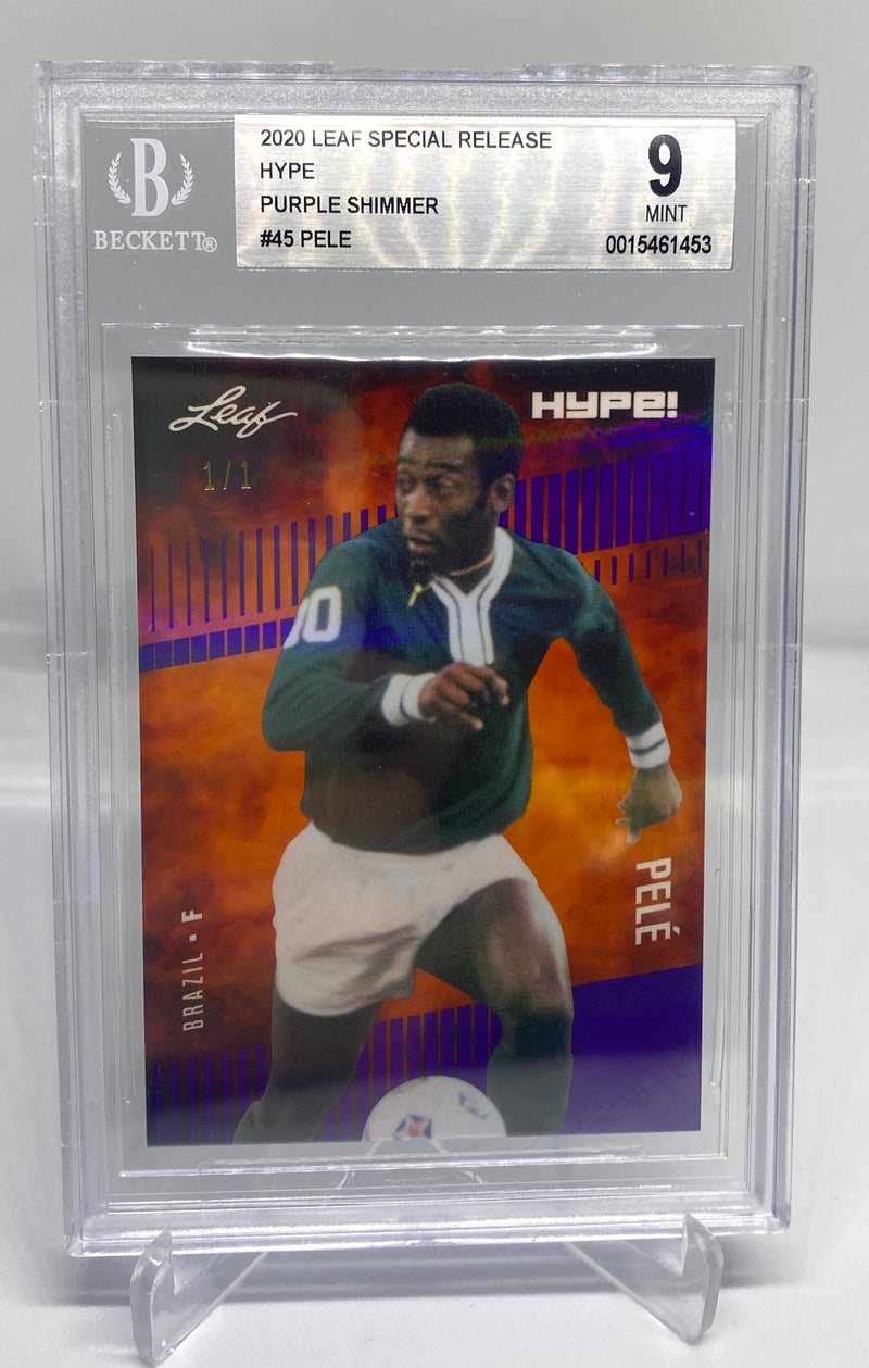 BGS 9 Pele 2020 Leaf HYPE #45 Rare Trading Card Purple Shimmer 1 of 1