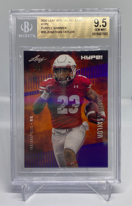 BGS 9.5 Jonathan Taylor 2020 Leaf HYPE! #38 Rookie Card Purple Shimmer 1 of 1