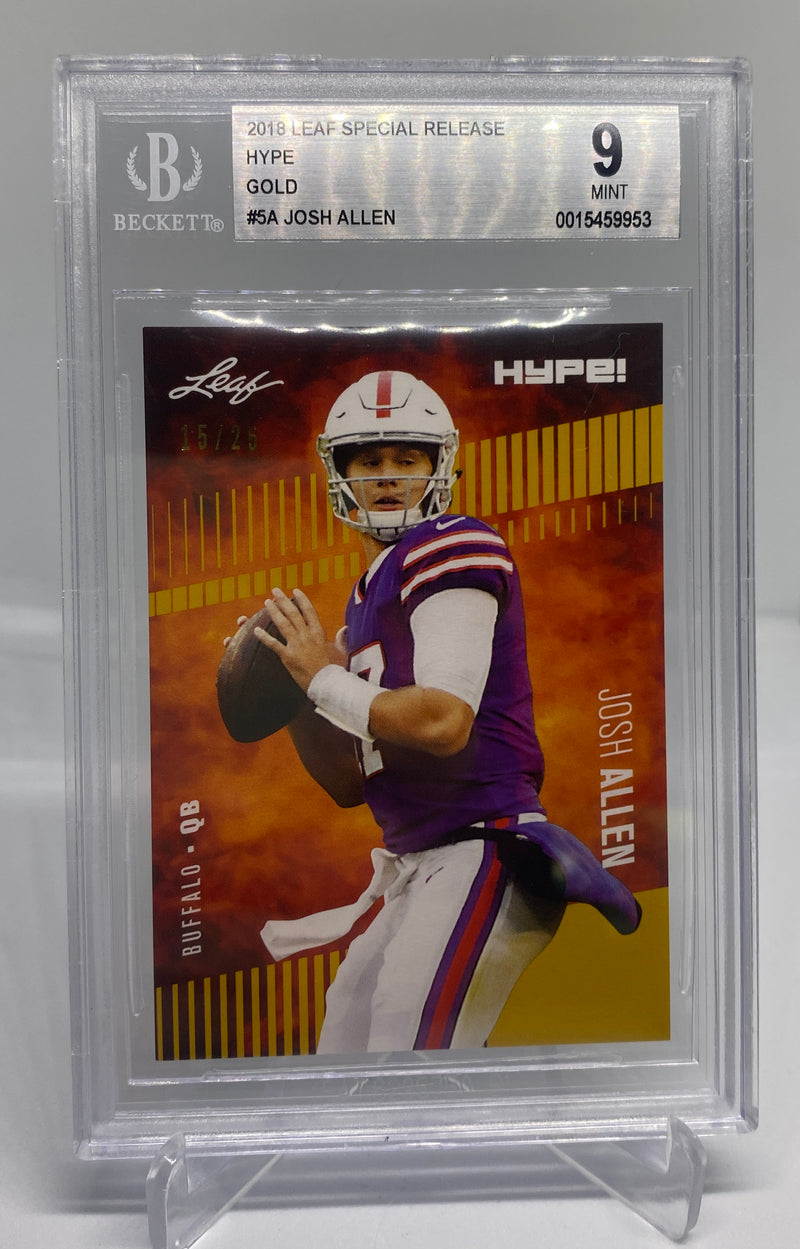 BGS 9 Josh Allen 2018 Leaf HYPE #5A Rookie Card Gold SP #15/25