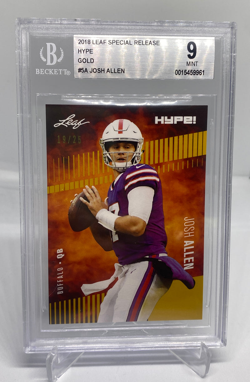 BGS 9 Josh Allen 2018 Leaf HYPE #5A Rookie Card Gold #19/25