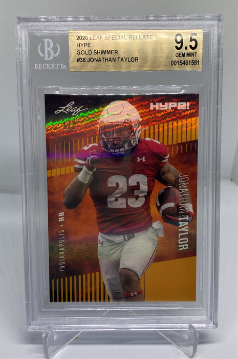 BGS 9.5 Jonathan Taylor 2020 Leaf HYPE! #38 Rookie Card Gold Shimmer 1 of 1