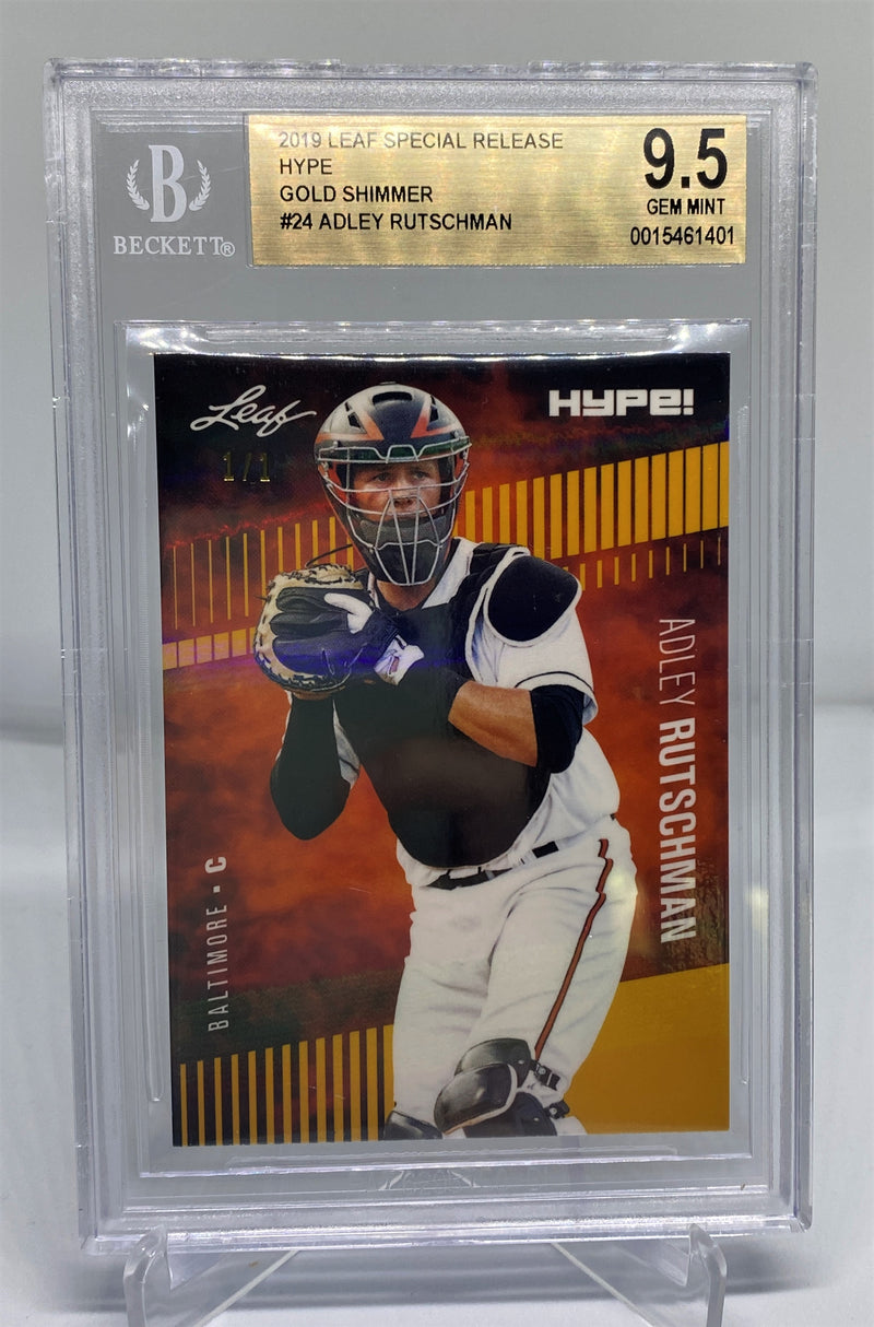 BGS 9.5 Adley Rutschman 2019 Leaf HYPE #24 Rookie Card Gold Shimmer 1 of 1