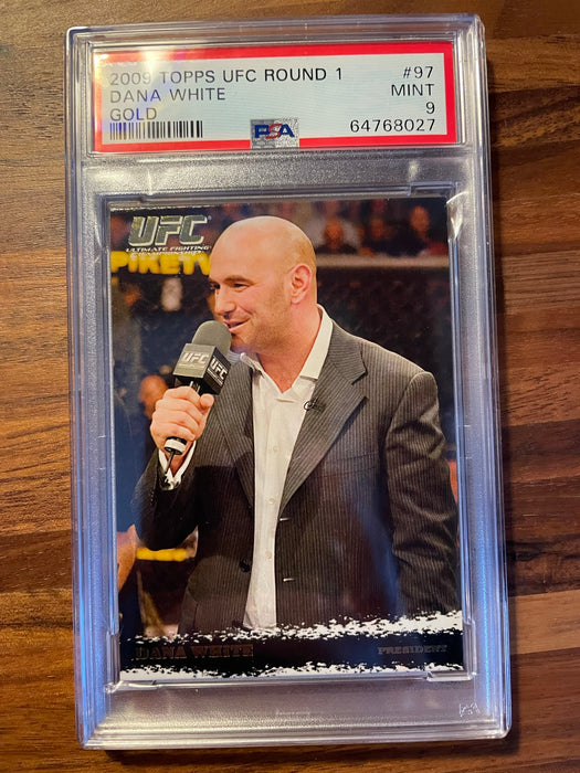 PSA 9 MINT Dana White 2009 Topps UFC Round 1 #97 Rookie Card Thick Gold SP