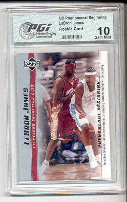 LeBron James 2003 PHENOM #9 Set PGI 10 Rookie Card w/ Carmelo