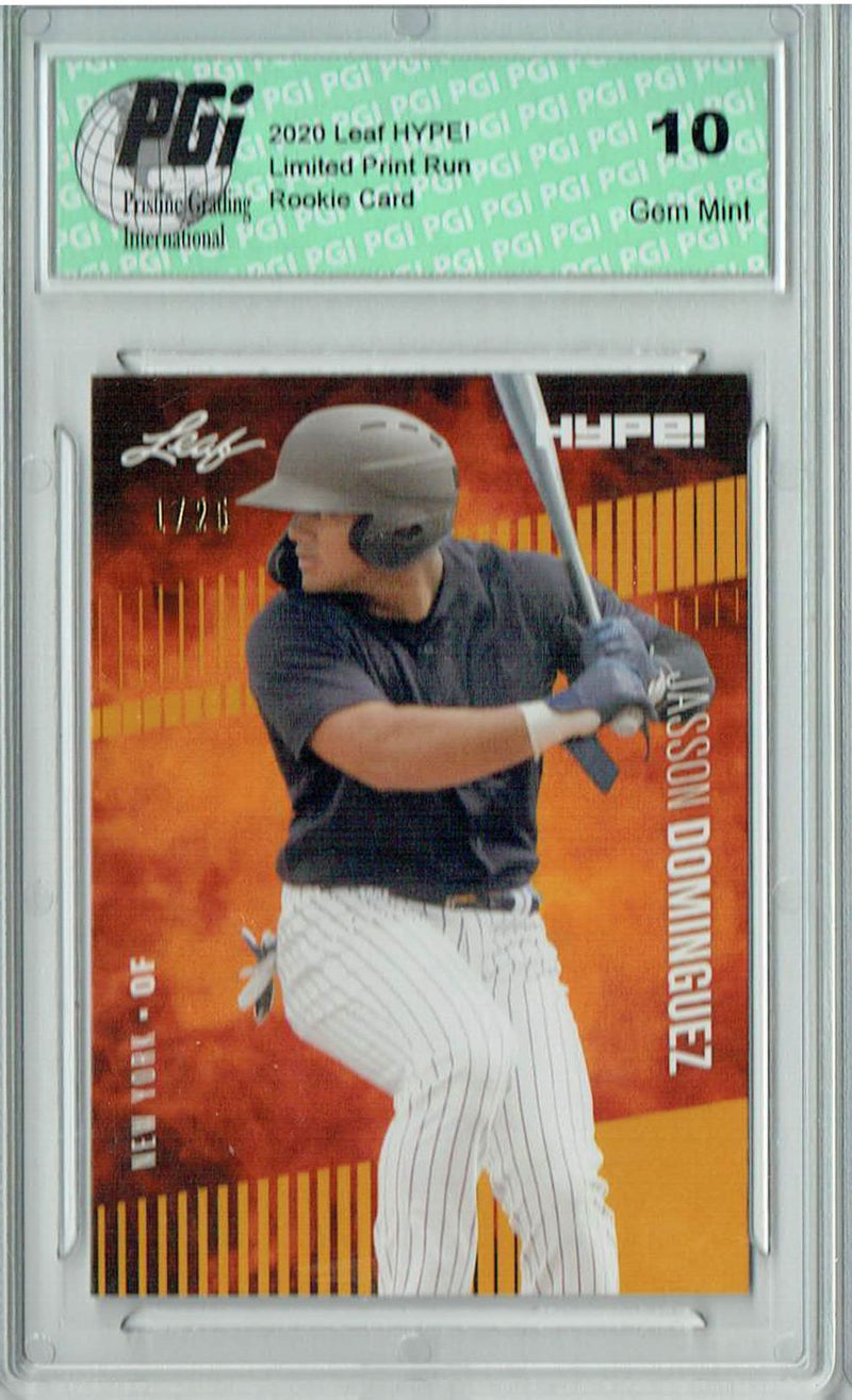 Jasson Dominguez 2020 Leaf HYPE! #44 Gold, The 1 of 25 Rookie Card PGI 10