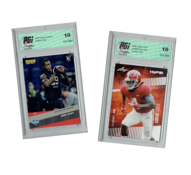 Jerry Jeudy Rookie Card Denver PGI 10 Gem Mint Football Trading Card 2020 Leaf HYPE! #31 / #5 Only 5000 Made / 1st Pro Card, 1 of 122