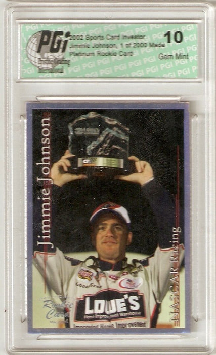 2002 Jimmie Johnson Sports Card Investor #29 SCI Platinum 1/2000 PGI 10