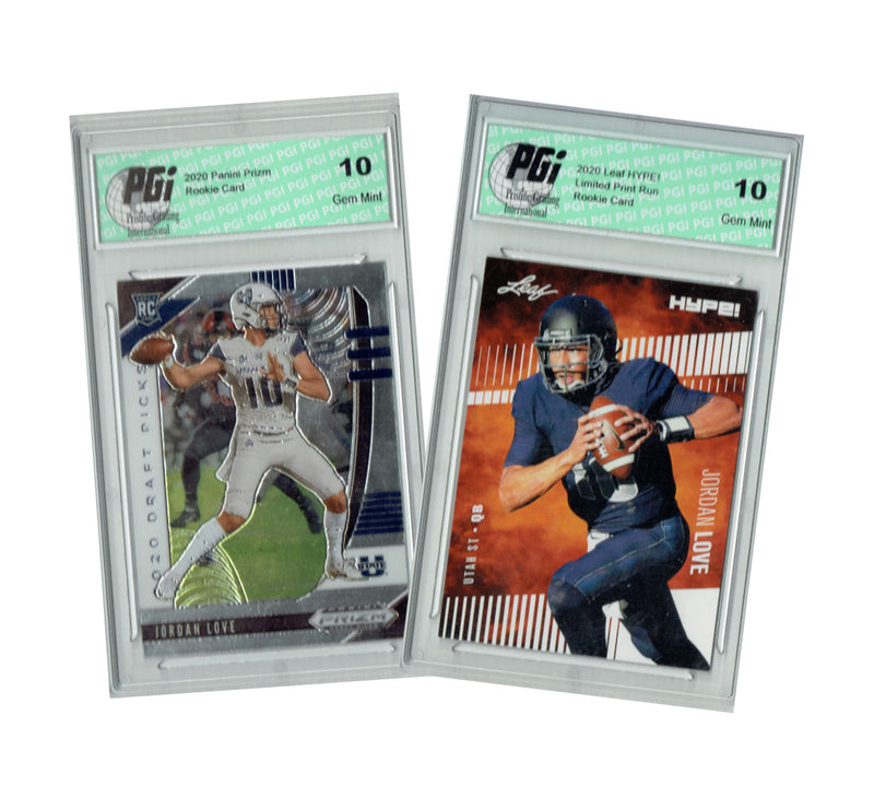 Jordan Love Rookie Card Green Bay PGI 10 Gem Mint Football Trading Card 2020 Leaf HYPE! #33 / #148 Only 5000 Made