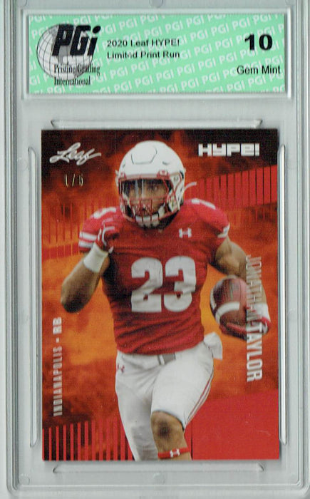 Jonathan Taylor 2020 Leaf HYPE! #38 Red, The 1 of 5 Rookie Card PGI 10