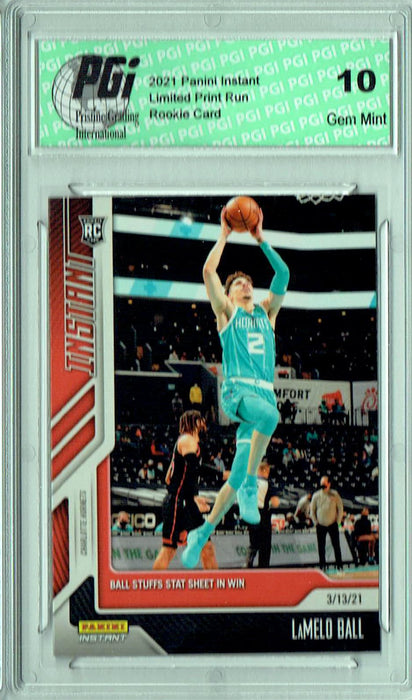 LaMelo Ball 2020 Panini Instant #96 Just 2265 Made Rookie Card PGI 10