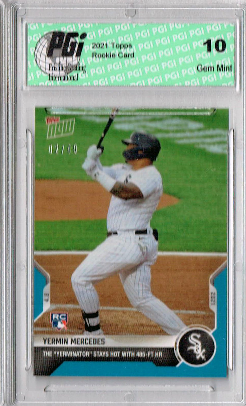 Yermin Mercedes 2021 Topps Now #52 Blue SP #2/49 Rookie Card PGI 10