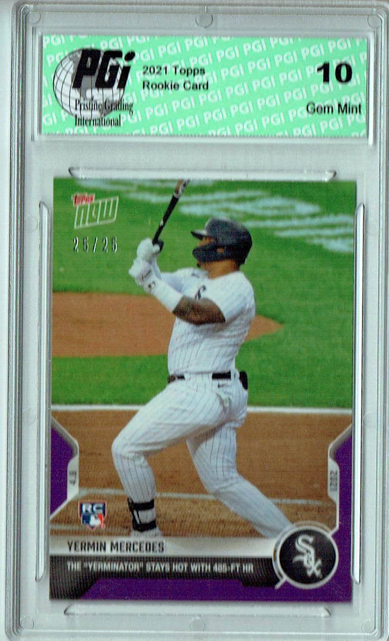 Yermin Mercedes 2021 Topps Now #52 Purple #25/25 Rookie Card PGI 10