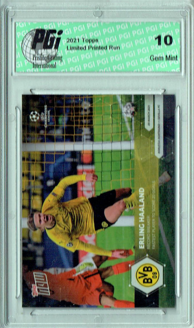 Erling Haaland 2020 Topps Now #50 Print Run 7,575 SP Card PGI 10