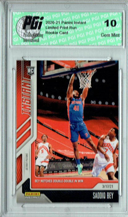 Saddiq Bey 2020 Panini Instant #107 Just 135 Ever Made Rookie Card PGI 10