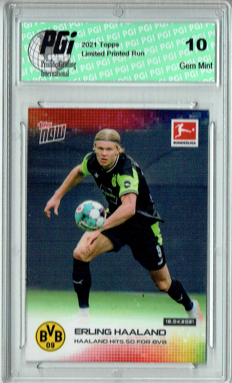Erling Haaland 2020 Topps Now #172 Print Run 12,933 Trading Card PGI 10