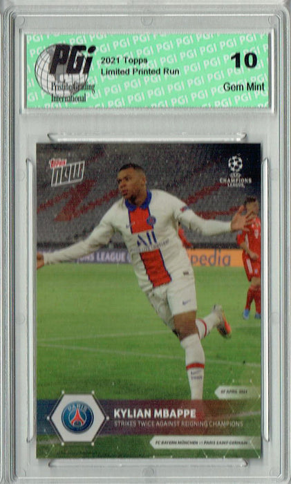 Kylian Mbappe 2020 Topps Now #61 Print Run 3,093 Trading Card PGI 10