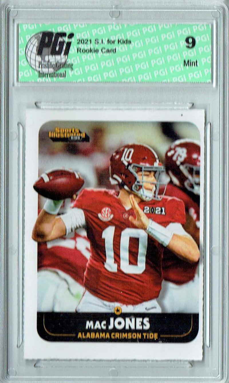 Mac Jones 2021 S.I. for Kids #957 Rookie Card PGI 9 Mint Alabama New England