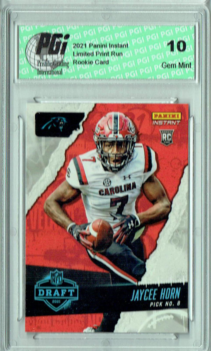 Jaycee Horn 2021 Panini Instant #7 Draft Night 1 of 808 Rookie Card PGI 10