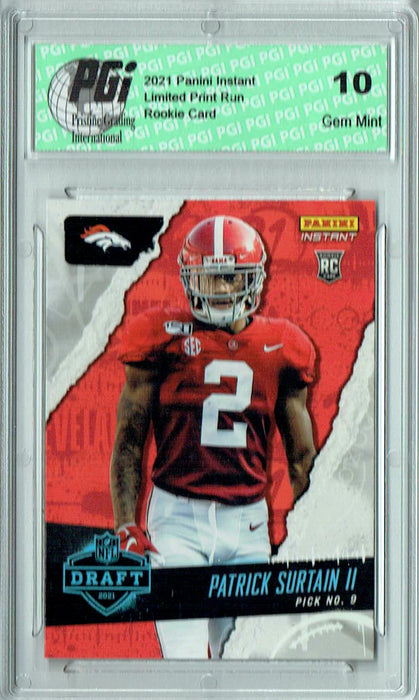 Patrick Surtain II 2021 Panini Instant #8 Draft Night 1/1034 Rookie Card PGI 10