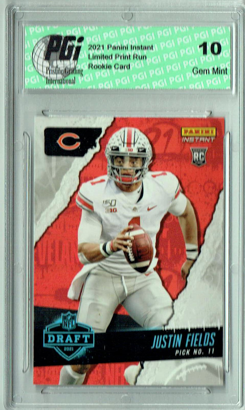 Justin Fields 2021 Panini Instant #10 Draft Night 1 of 3769 Rookie Card PGI 10