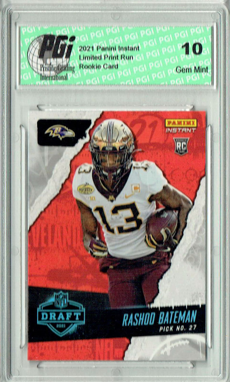 Rashod Bateman 2021 Panini Instant #17 Draft Night 1 of 822 Rookie Card PGI 10