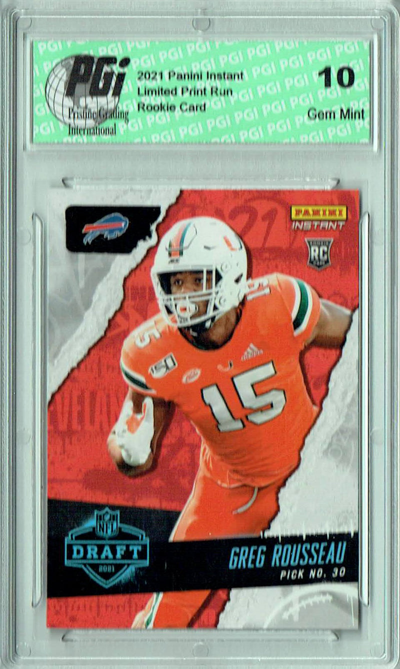 Greg Rousseau 2021 Panini Instant #18 Draft Night 1 of 810 Rookie Card PGI 10
