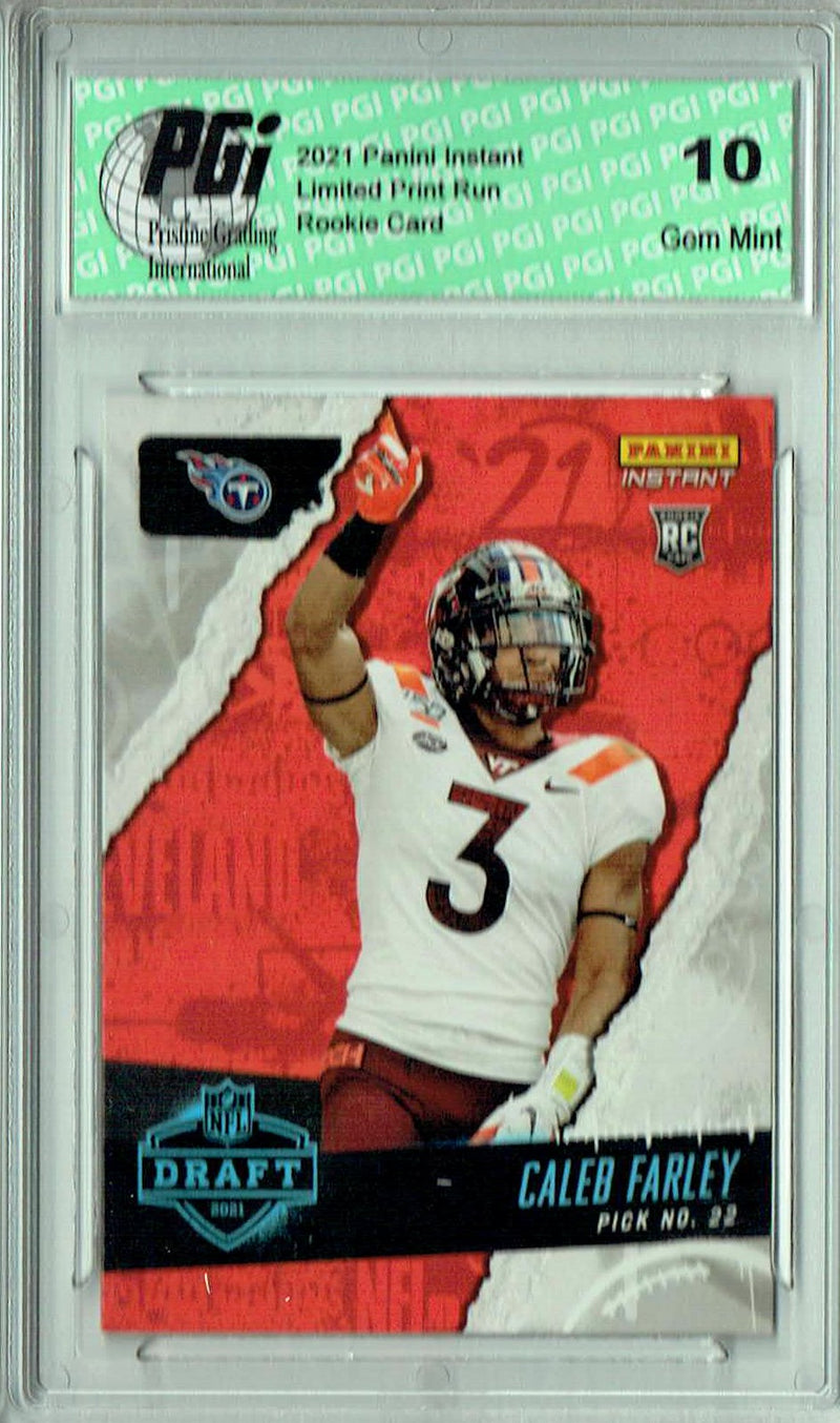 Caleb Farley 2021 Panini Instant #14 Draft Night 1 of 802 Rookie Card PGI 10