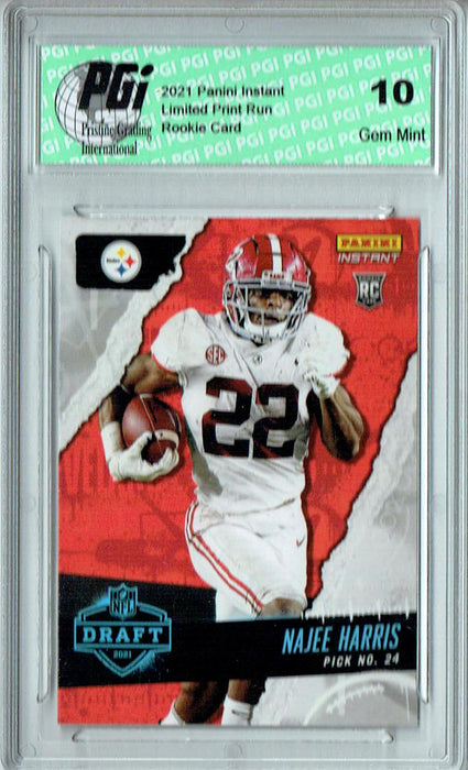 Najee Harris 2021 Panini Instant #15 Draft Night 1 of 1,592 Rookie Card PGI 10