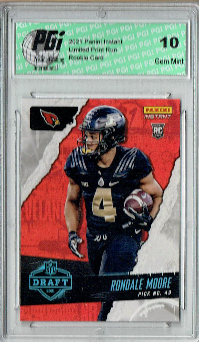 Rondale Moore 2021 Panini Instant #22 Draft Night 1 of 803 Rookie Card PGI 10