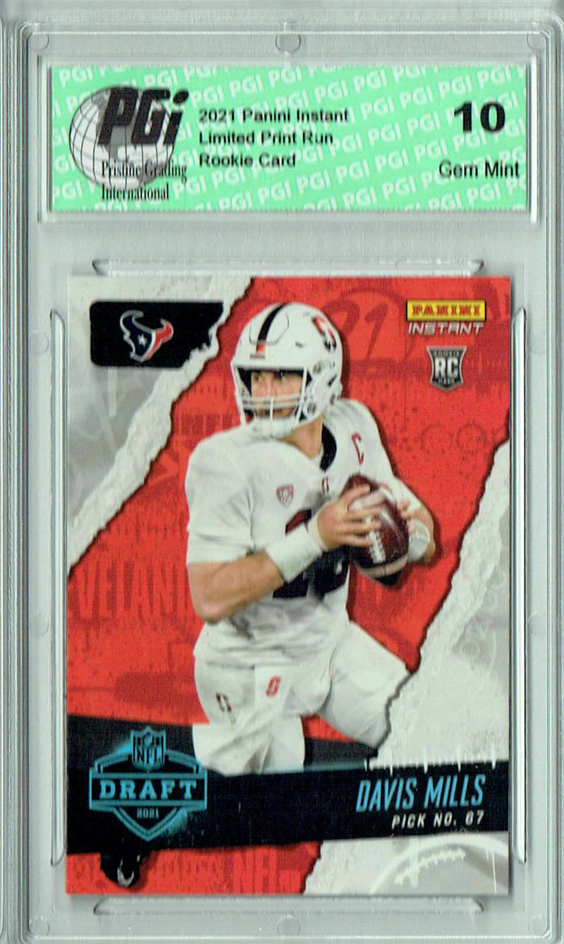 Davis Mills 2021 Panini Instant #28 Draft Night 1 of 833 Rookie Card PGI 10