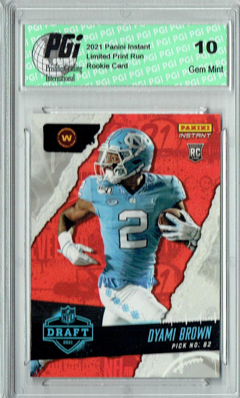 Dyami Brown 2021 Panini Instant #29 Draft Night 1 of 770 Rookie Card PGI 10