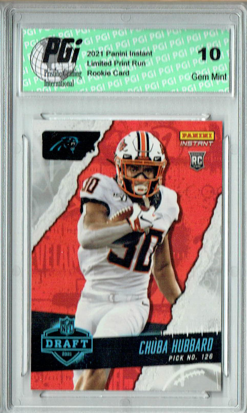 Chuba Hubbard 2021 Panini Instant #33 Draft Night 1 of 770 Rookie Card PGI 10