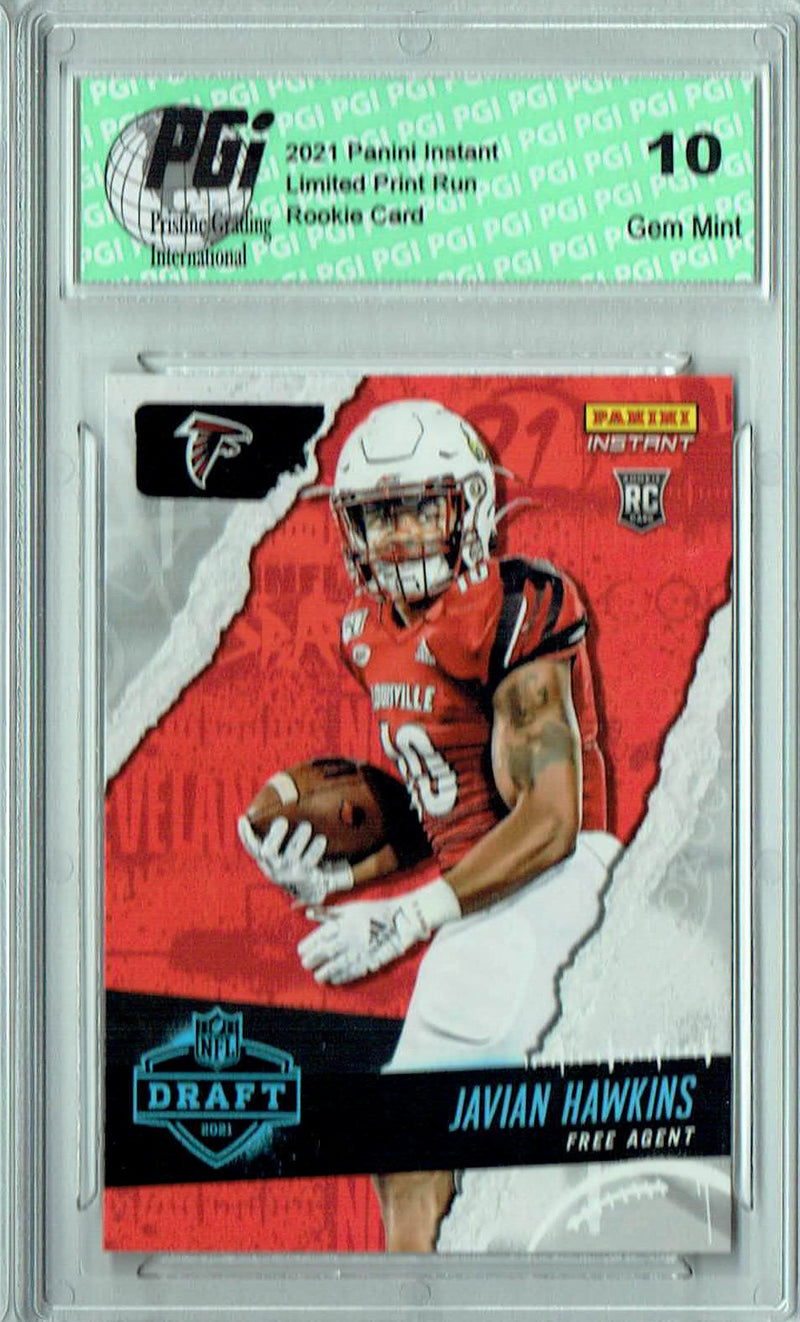 Javian Hawkins 2021 Panini Instant #39 Draft Night 1 of 764 Rookie Card PGI 10