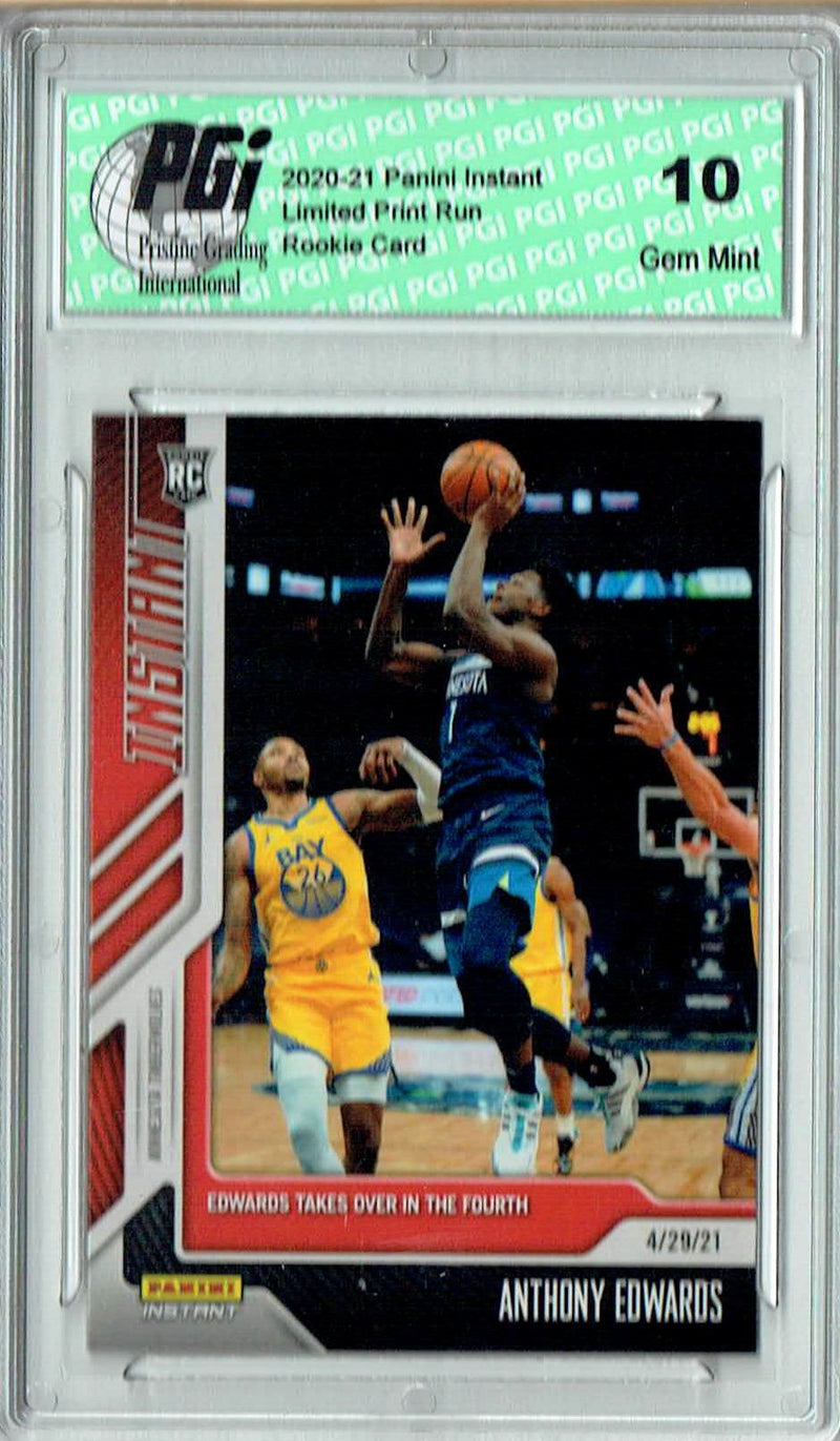 Anthony Edwards 2020 Panini Instant #155 Print Run Just: 253 Rookie Card PGI 10
