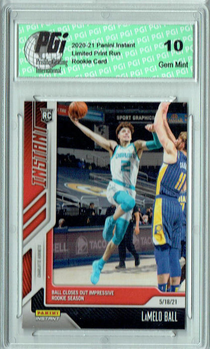 Lamelo Ball 2020 Panini Instant #186 Print Run: 1,300 Rookie Card PGI 10