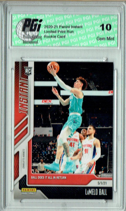 Lamelo Ball 2020 Panini Instant #158 Print Run: 1,219 Rookie Card PGI 10