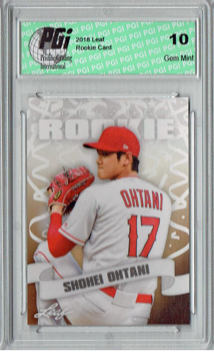 Shohei Ohtani 2018 Leaf Prized Rookie #18 Limited Print Run Rookie Card PGI 10