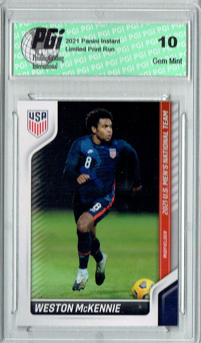 Weston McKennie 2021 Panini America #8 USMNT Short Print SP Trading Card PGI 10