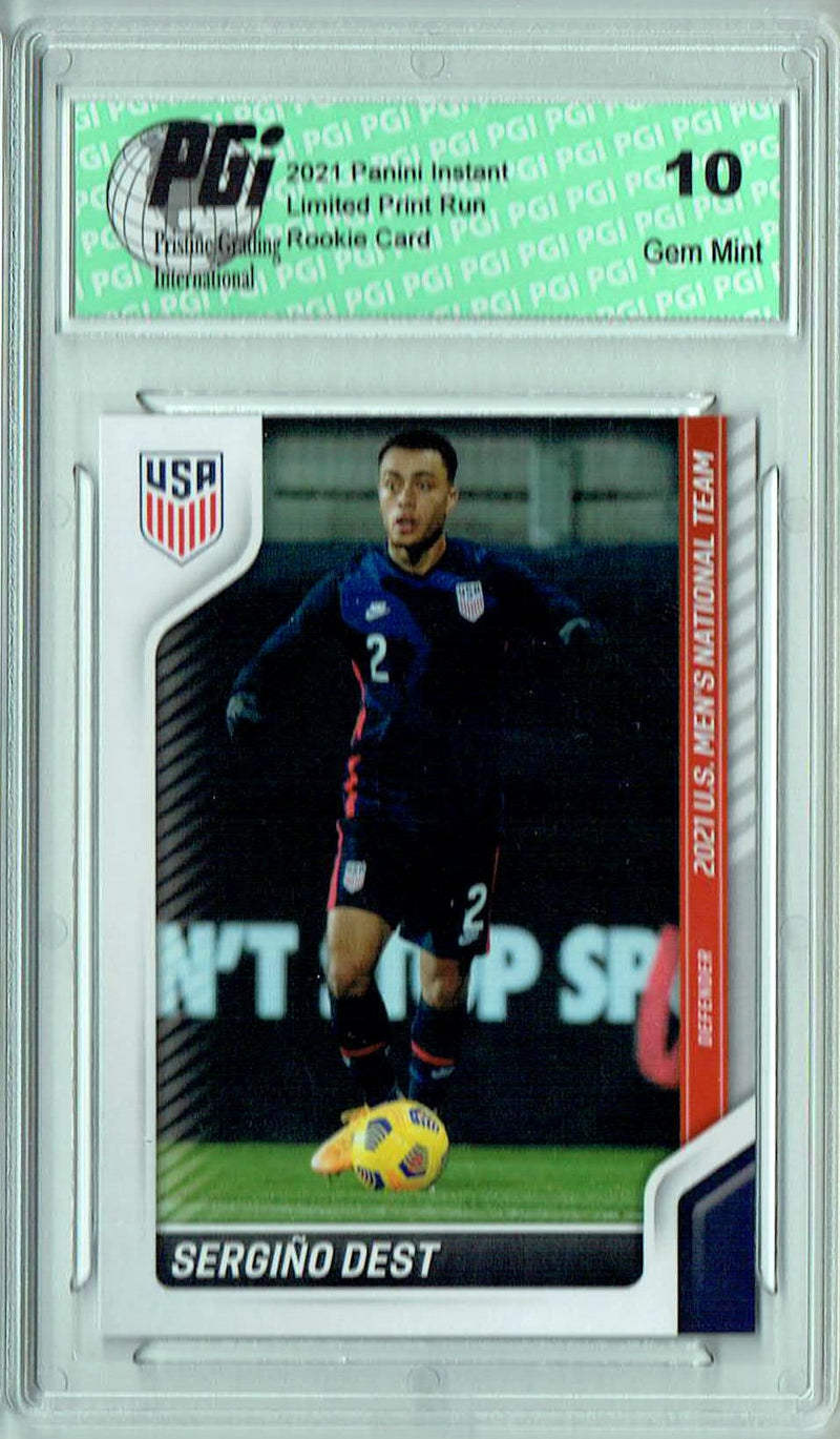 Sergino Dest 2021 Panini America #6 USMNT Short Printed (SP) Rookie Card PGI 10