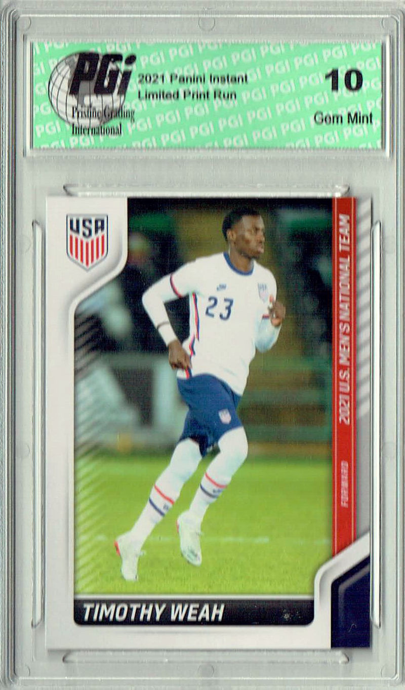 Timothy Weah 2021 Panini America #15 USMNT Short Print (SP) Trading Card PGI 10