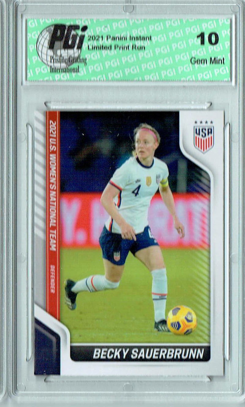 Becky Sauerbrunn 2021 Panini America #23 USWNT Short Print Trading Card PGI 10