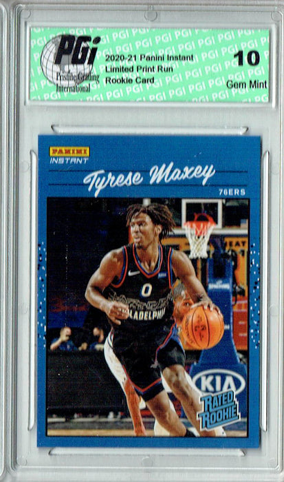 Tyrese Maxey 2020 Panini Instant #RR21 Retro Rated 1/3558 Rookie Card PGI 10