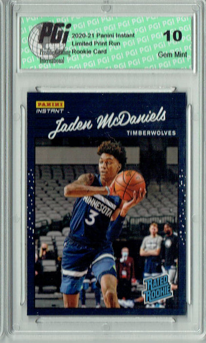 Jaden McDaniels 2020 Panini Instant #RR27 Retro Rated 1/3558 Rookie Card PGI 10