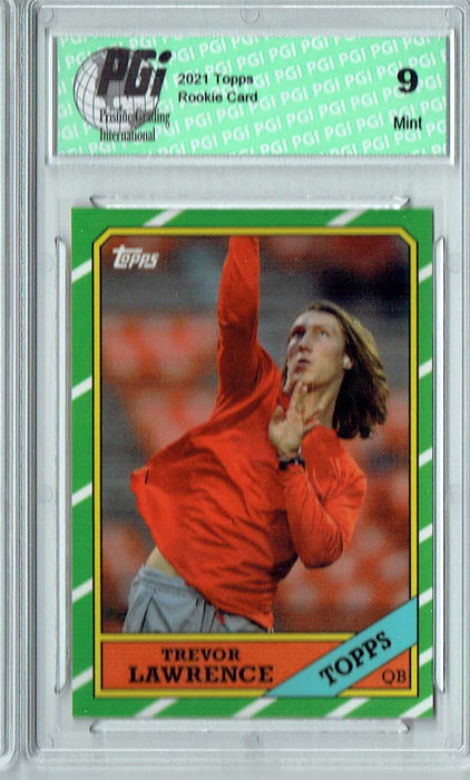 PGI 9 Trevor Lawrence 2021 Topps X #25 1986 Topps Football Rookie Card